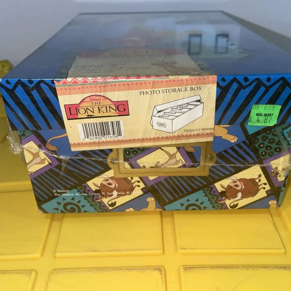 New THE LION KIING PHOTO STORAGE BOX PLUS WITH INDEX CARDS Vintage Hard To Find